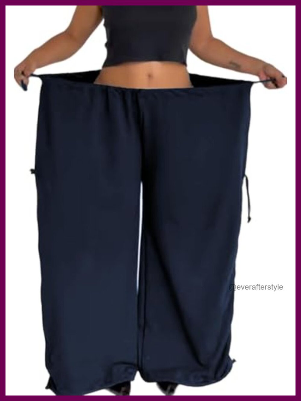 Women's Baggy Barrel Pants Wide Leg Drawstring Ruched Sweatpants